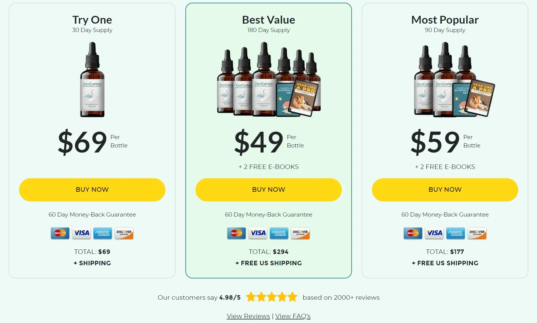 zencortex three packages